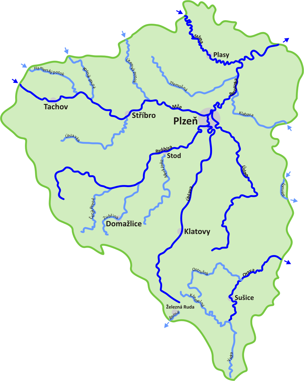 Jaká řeka vytéká z Plzně?